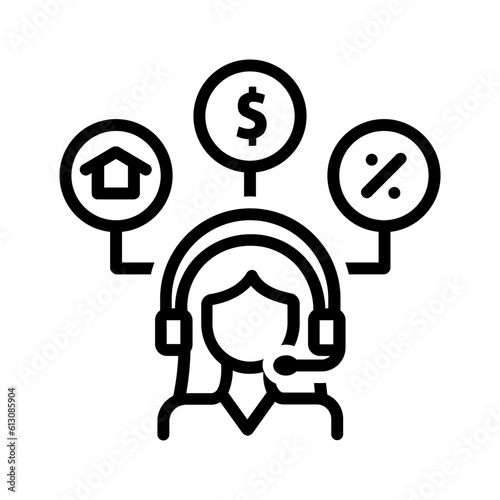 Black line icon for Dealer support