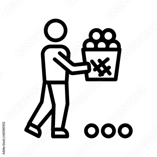 Black line icon for Pick