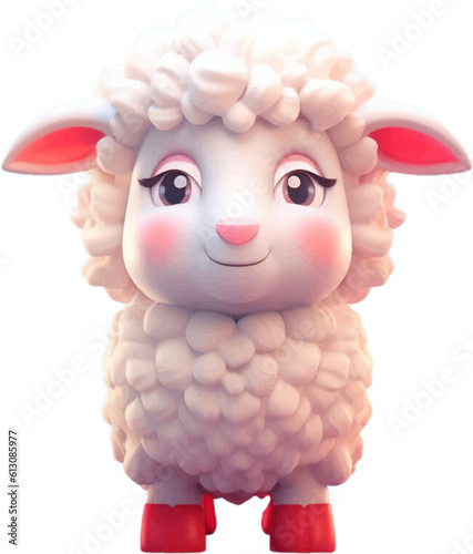 cute sheep in 3d style.