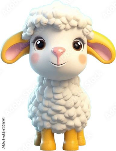 cute sheep in 3d style.