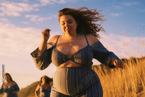 body positive, photo of strong woman plus size