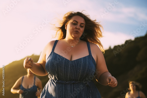 body positive, photo of strong woman plus size