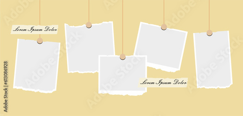 Pictures or photos frame collage. comics page grid layout abstract photo frames and digital photo wall template