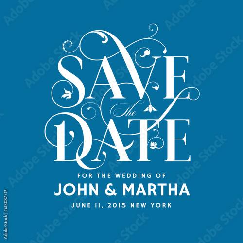 Save the Date Creative Wedding Invitation Lettering Template