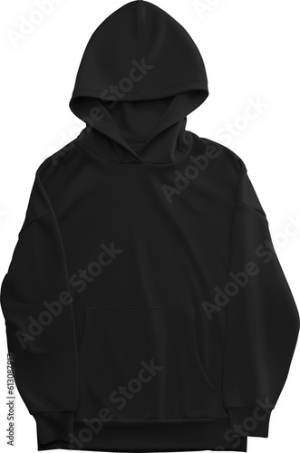 Unisex black hoodie mockup, png, front view