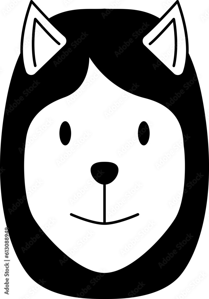 Obraz premium Dog glyph icon. Face Halloween icon. Face Halloween simple cartoon style. Halloween avatar decorative elements.