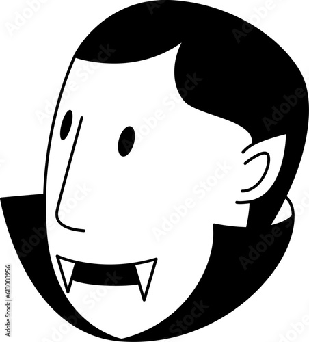 Dracula glyph icon. Face Halloween icon. Face Halloween simple cartoon style. Halloween avatar decorative elements.