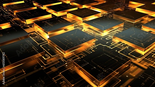 Circuit board background  3d render  computer digital image