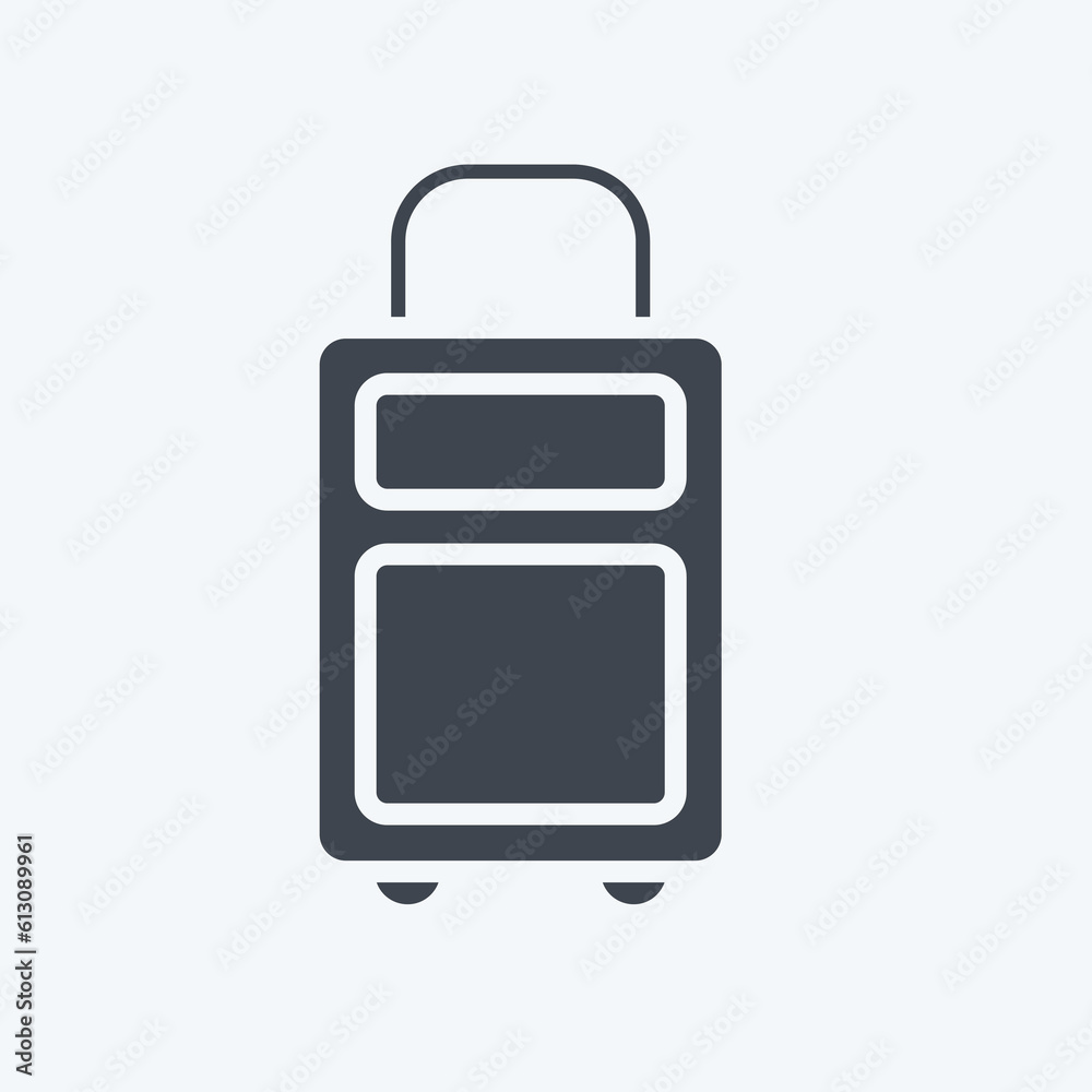 Icon Suitcase. related to Eid Al Adha symbol. glyph style. simple design editable. simple illustration Icon Suitcase. related to Eid Al Adha symbol. glyph style. simple design editable. simple illustration