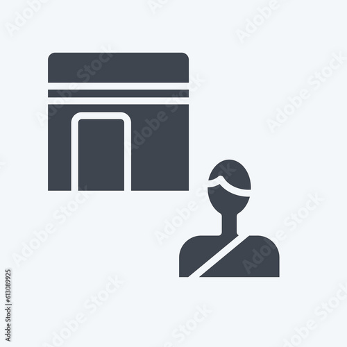 Icon Hajj. related to Eid Al Adha symbol. glyph style. simple design editable. simple illustration