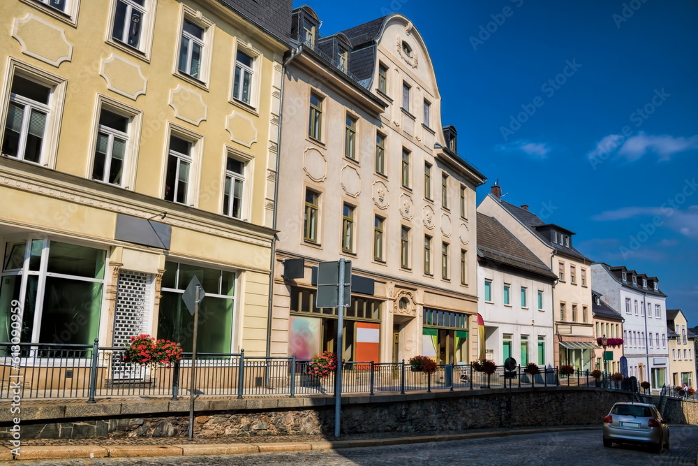 reichenbach, deutschland - sanierte häuser in der altstadt