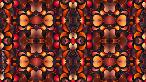 pattern with red and yellow flowers