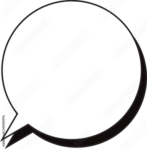 丸型吹き出し　影付き　枠のみ
