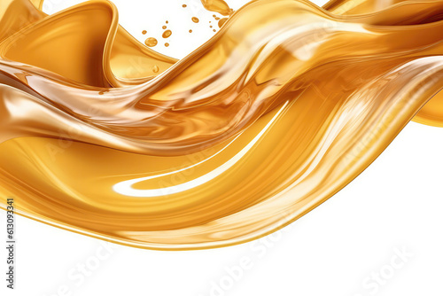 Closeup Of The Waves Of Apple Juice On White Background. Generative AI