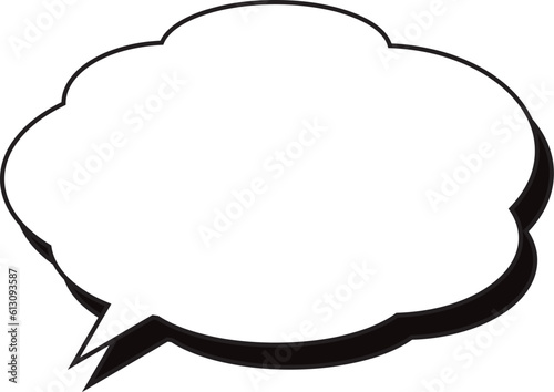雲形吹き出し　影付き　枠のみ
