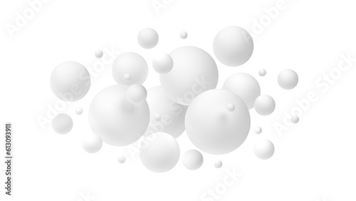 Fototapeta Naklejka Na Ścianę i Meble -  Abstract spheres. Isolated. Transparency. White. 3d illustration.