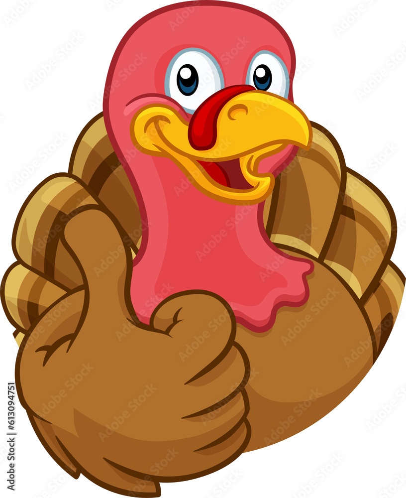Turkey Thanksgiving or Christmas Cartoon Character Turkey Thanksgiving or Christmas Cartoon Character
