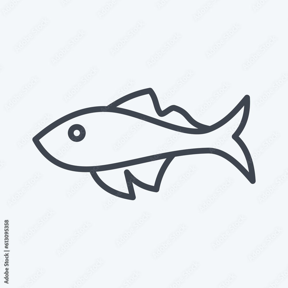 Icon Fish. related to Domestic Animals symbol. simple design editable. simple illustration