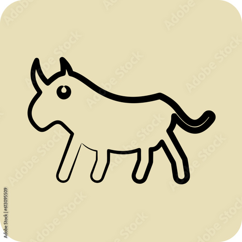 Icon Rhinoceros. related to Domestic Animals symbol. glyph style. simple design editable. simple illustration