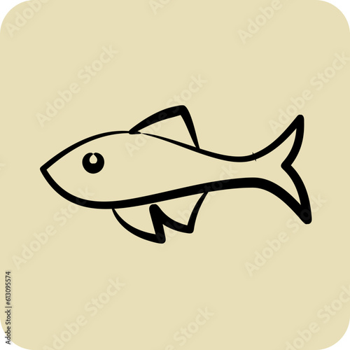 Icon Fish. related to Domestic Animals symbol. glyph style. simple design editable. simple illustration