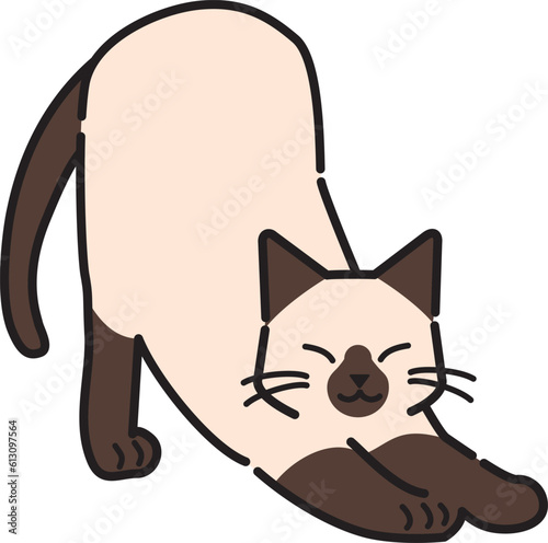 背伸びをする猫のイラスト