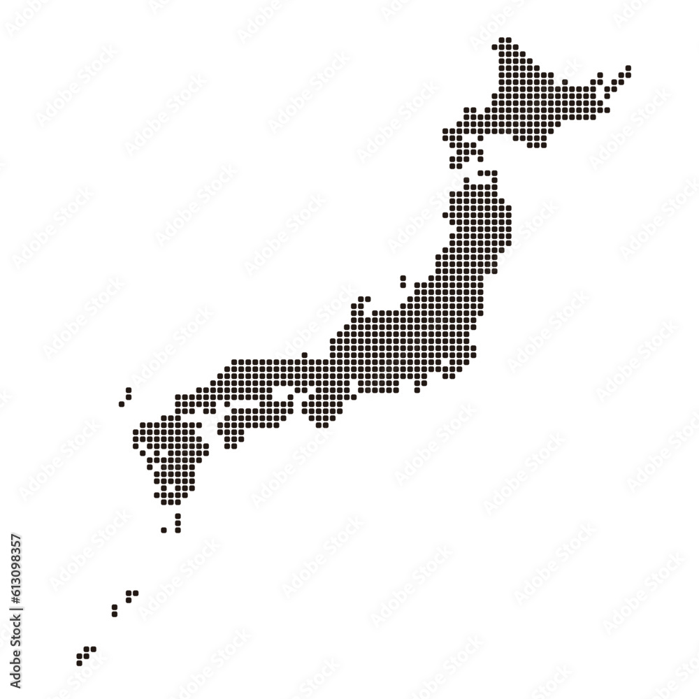 Obraz premium タイル状ドットの日本地図