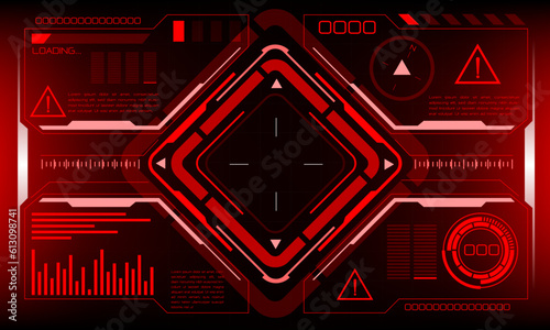 HUD sci-fi interface screen danger warning view design virtual reality futuristic technology display vector