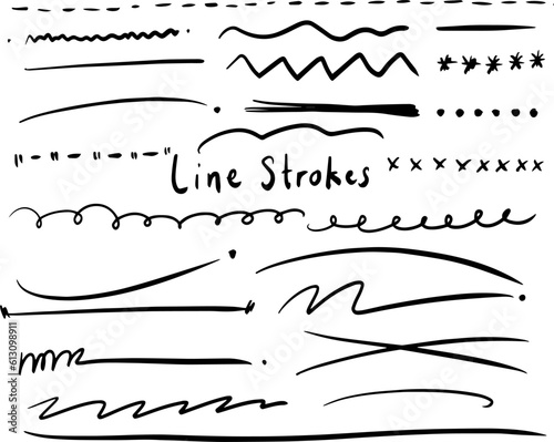 Line Strokes hand drawing elements and decoration 