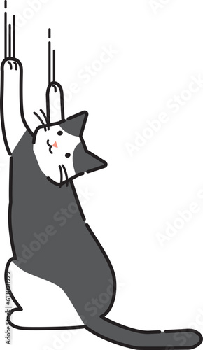 爪とぎをする猫のイラスト