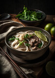 Pho (Vietnam) rice noodles, Generative AI