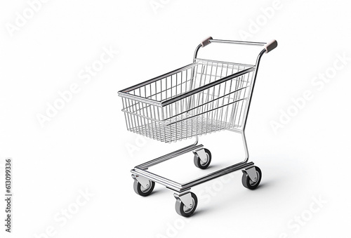 Ai generative. Shopping cart against the white