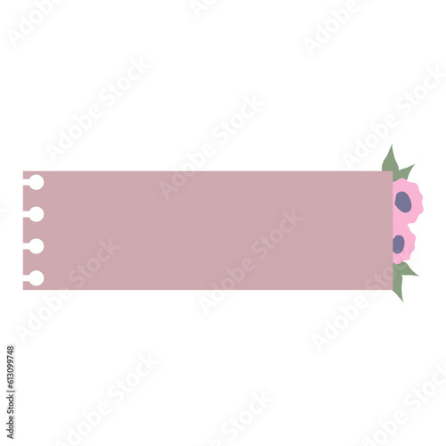 Cute Memo Notebook paper frame for text. Planner sticker element sticky. Flat vector illustration. Cute Notes memo planner page.