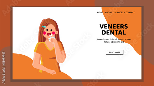 veneers dental vector. dentist clinic, dentistry denture, teeth medical, tooth ceramic, crown care veneers dental web flat cartoon illustration