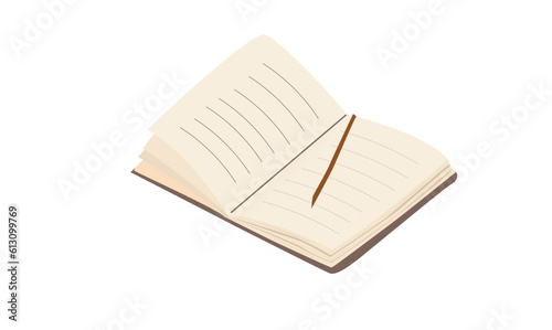 Notebook vector illustration. Paper notebook flat vector. Paper waste concept. Cartoon style.