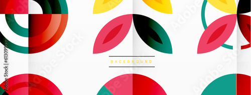 Colorful circles in a grid composition abstract background. Design for wallpaper, banner, background, landing page, wall art, invitation, prints, posters