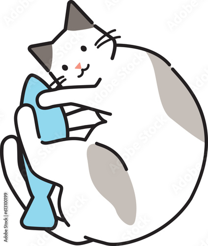 おもちゃで遊ぶ猫のイラスト