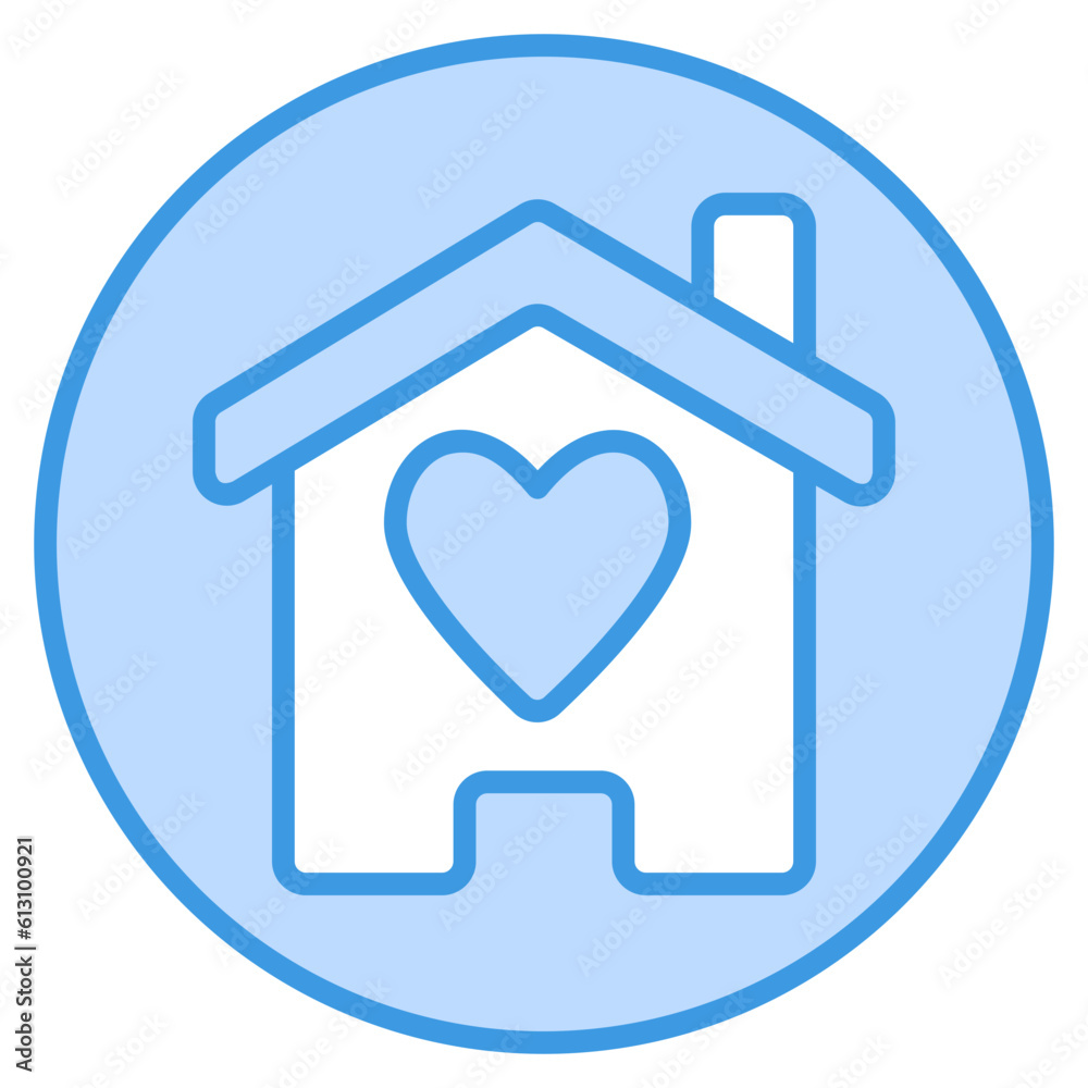 Home icon in blue style, use for website mobile app presentation Home icon in blue style, use for website mobile app presentation