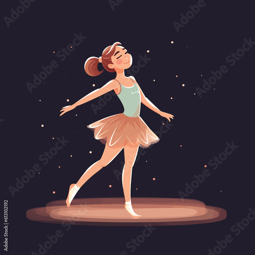 Girl doing Ballet dance illustration