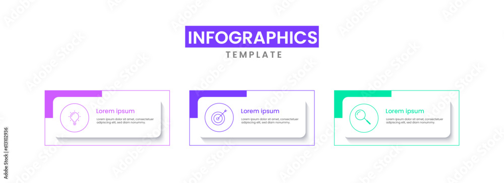 three step or option infograhic template