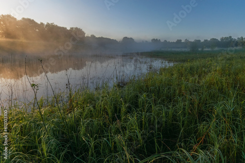 misty morning on the lake