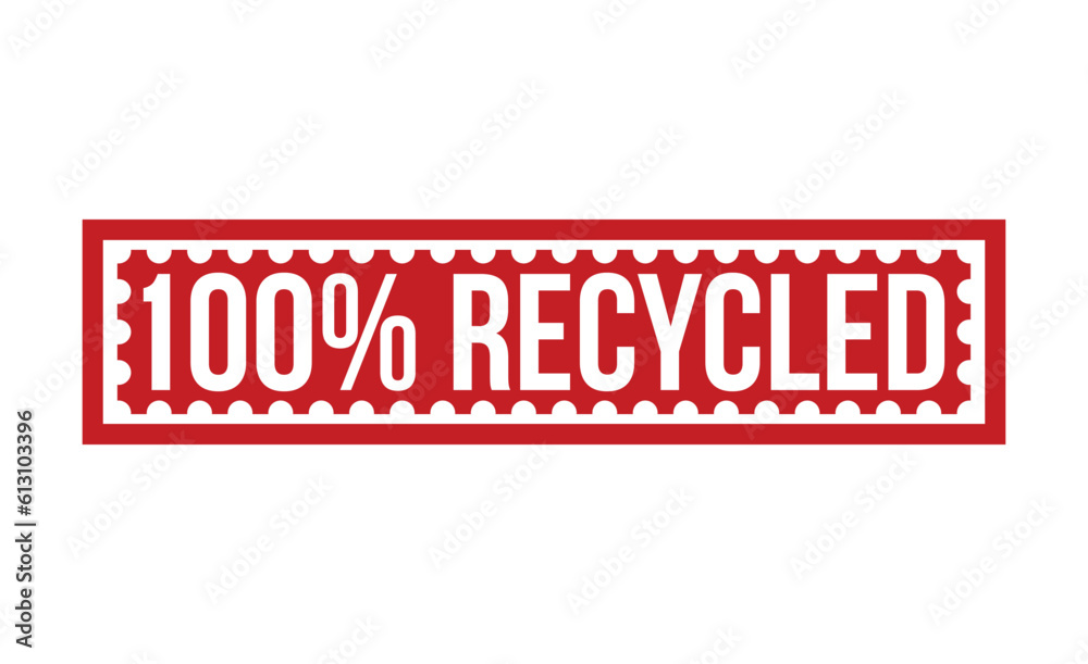 100% Recycled Red Rubber Stamp vector design. 100% Recycled Red Rubber Stamp vector design.