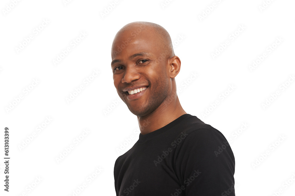 Smile, confident and portrait of happy black man on isolated, PNG and transparent background. Fashion, confidence and face of male person standing in casual t-shirt, trendy clothes and modern style Smile, confident and portrait of happy black man on isolated, PNG and transparent background. Fashion, confidence and face of male person standing in casual t-shirt, trendy clothes and modern style