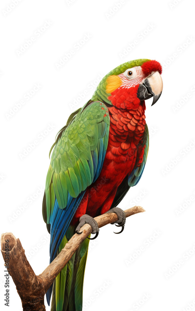 Parrot portrait, PNG background.