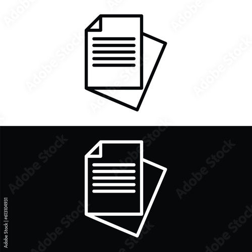 Document papers pile line icon, outline vector sign, linear style pictogram isolated on white and black background. Symbol, logo illustration