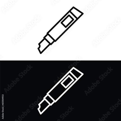 Paper Cutter Outline Icon Design illustration. Art and Crafts Symbol on White and black background. EPS 10 File