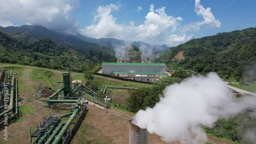 Thermal power plant on the volcano filming from a drone Thermal power plant on the volcano filming from a drone