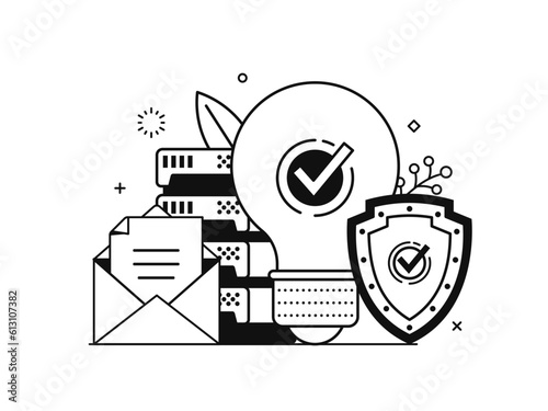 File Security and Firewall Protection Line Scene