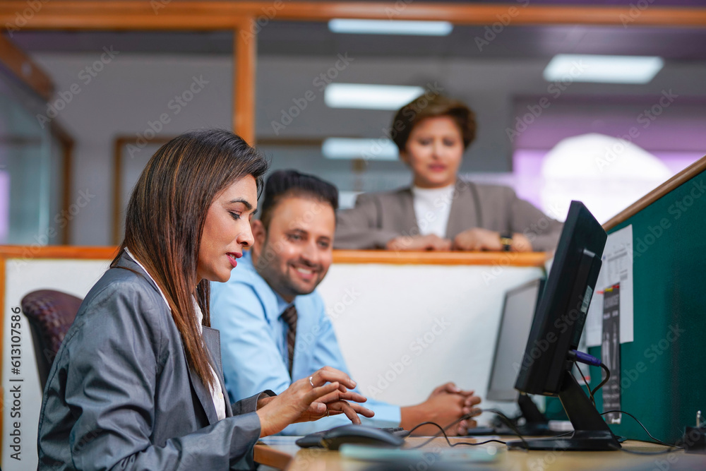 Indian corporate employee working at office