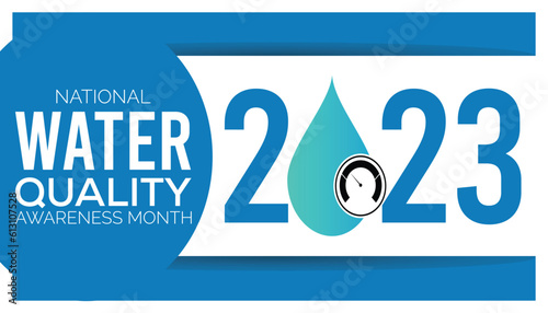 August is national water quality month vector illustration, suitable for web banner or printing campaign.