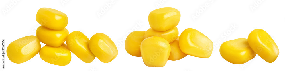 Collection of delicious corn seeds, cut out Collection of delicious corn seeds, cut out